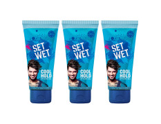 Set Wet Daily Hair Styling Gel for Men Cool Hold, Alcohol Free, Pro Vitamin B5, Medium Hold , Tube 100 ml ( Pack of 3)