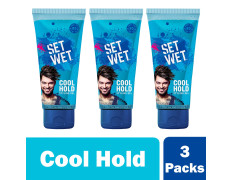 Set Wet Daily Hair Styling Gel for Men Cool Hold, Alcohol Free, Pro Vitamin B5, Medium Hold , Tube 100 ml ( Pack of 3)