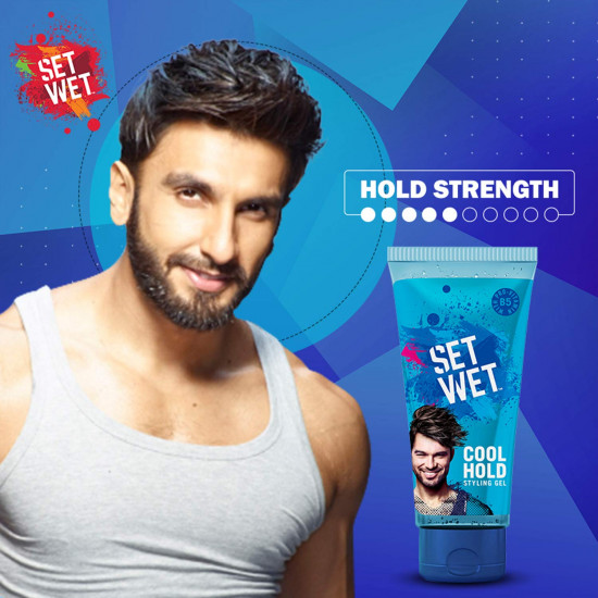 Set Wet Daily Hair Styling Gel for Men Cool Hold, Alcohol Free, Pro Vitamin B5, Medium Hold , Tube 100 ml ( Pack of 3)