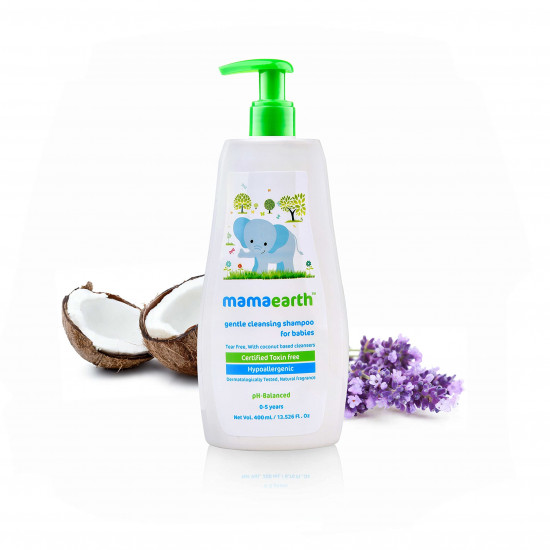 Mamaearth Gentle Cleansing Natural Baby Shampoo, 400ml (White)