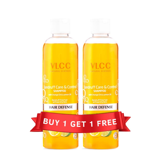 VLCC Dandruff Care & Control Shampoo - B1G1 - 350ml X 2 (700ml) | Anti-Dandruff Shampoo | Scalp Health, Deep Scalp Cleaning | With Orange & Lemon Oil.
