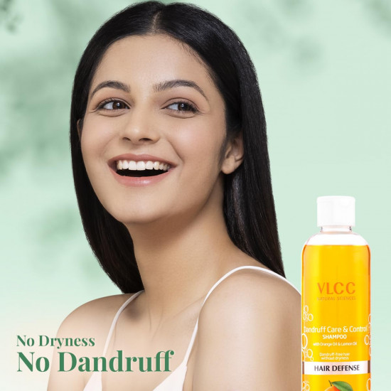VLCC Dandruff Care & Control Shampoo - B1G1 - 350ml X 2 (700ml) | Anti-Dandruff Shampoo | Scalp Health, Deep Scalp Cleaning | With Orange & Lemon Oil.
