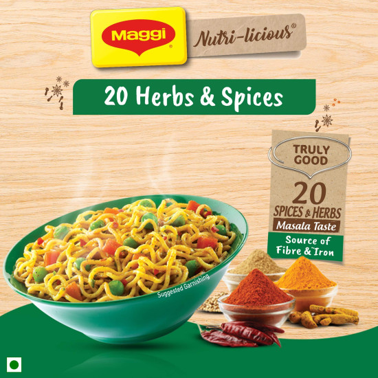 Maggi Nutri-Licious Masala Veg Atta Noodles, Preservative Free 290 grams