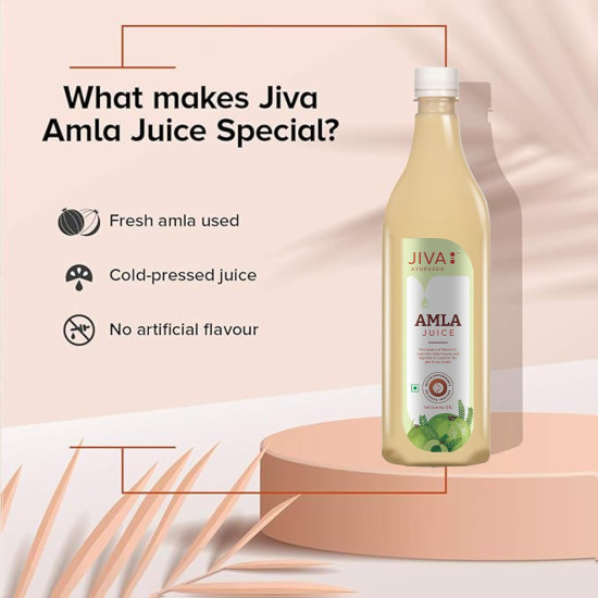 Jiva Amla Juice - 1L(Pack of 2) | 100% Pure & Natural | Helpful In Digestion | Enhance Skin, Hair & Eye