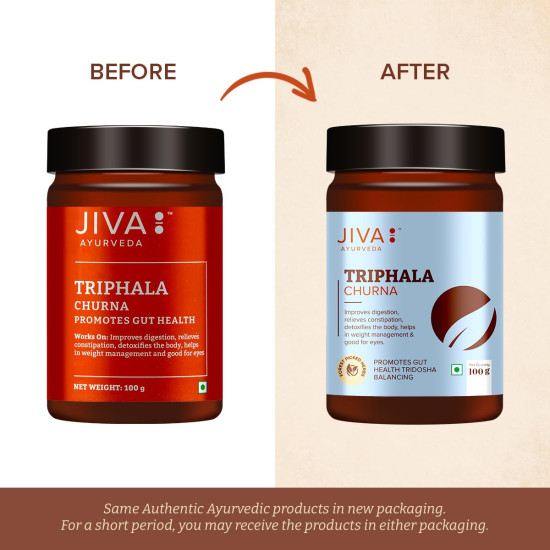 Jiva Triphala Churna (100 x 3) 300g | Ayurvedic Triphala Powder with Amla, Harad & Baheda | Improves Digestion, Colon Cleanse, Gut Health, Immunity | Natural Detox | Contains Bioactive & Antioxidants