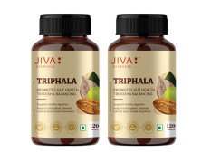 Jiva Triphala Tablet - 120*2 (240) Tablets | Ayurvedic Triphala Churna Tablets Improves Digestion, Supports Immune System | Helps in Detox & Relieves | Constipation Colon & Gut Health For Eye & Hair