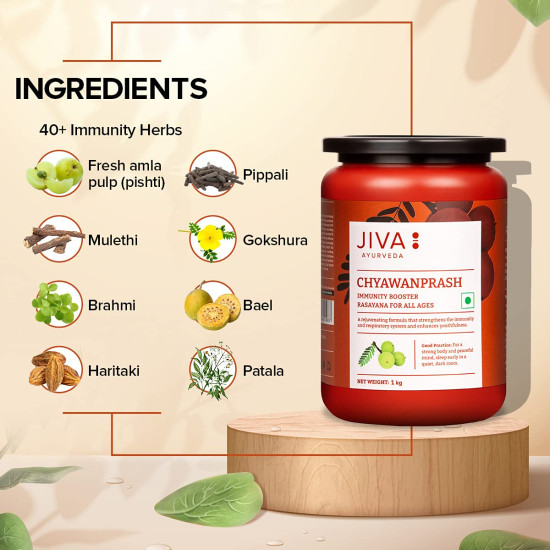 Jiva Chyawanprash | Goodness of Ayurveda | 100% Pure & Natural & Rich in Vitamin-C | Natural Rejuvinator & Immunity Booster | For Men & Women 1kg (Pack of 1)