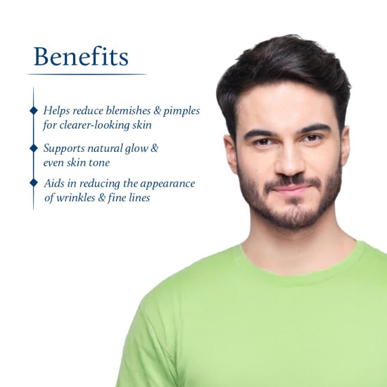 Blue Nectar Plant Based Vitamin C Face Cream for Glowing Skin Dark Spot Removal Cream for Men with Green Apple and Almond Oil (13 Herbs, 50g)