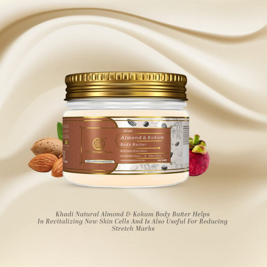 Khadi Natural Khadi Natural Almond & Kokum Body Butter 200Gm| Deeply nourishing|With Shea butter | All day hydration|Suitable for All Skin Types