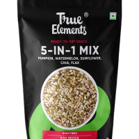 True Elements 5 in 1 Super Seeds Mix 125g - Roasted Sunflower, Pumpkin, Flax, Watermelon & Chia Seeds, Healthy Snacks for Weight Loss