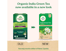 A TATA Product - Organic India Tulsi Green Tea Jasmine - 25 Tea Bags, Certified Organic, Stress Relief, Mood Uplifting, Antioxidant Power, Soothing Jasmine Blend