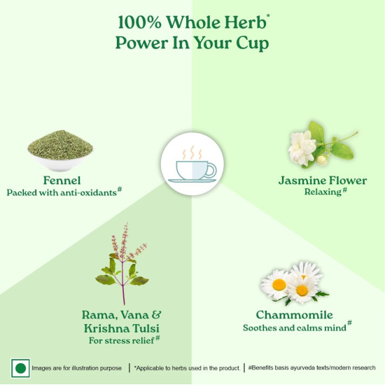 A TATA Product - Organic India Tulsi Green Tea Jasmine - 25 Tea Bags, Certified Organic, Stress Relief, Mood Uplifting, Antioxidant Power, Soothing Jasmine Blend