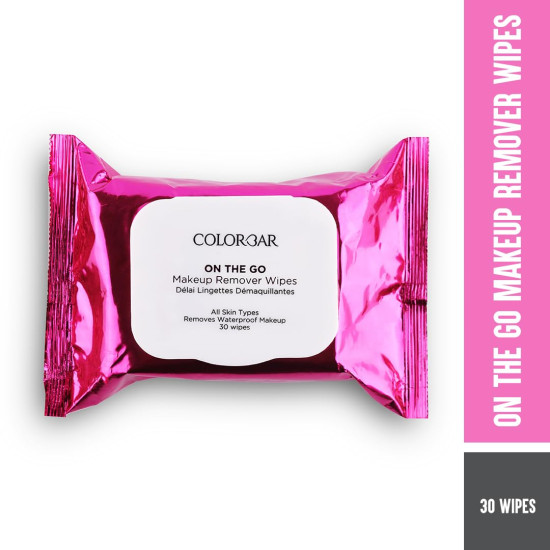 Colorbar Remover Wipes, 30 Wipes (150mmx200mm) | Enriched with Aloe vera, Chamomile, & Glycerin | Suitable for All Skin Type.