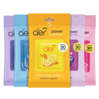 Godrej Aer Power Pocket Bathroom Freshener – Assorted Pack of 5 - 50g (5x10g) | Lasts up to 30 days | Germ Protection