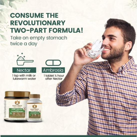Maharishi Ayurveda Amrit Kalash | 600g Nectar + 60 Tablets | 30 Day Pack