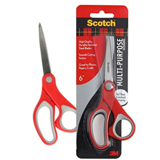 Scotch 6-inches Stainless Steel Multi-Purpose Scissor (Red)