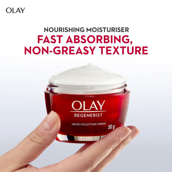 Olay Regenerist Micosculpting Day Cream | Hydrated, Plump, Bouncy Skin | With Hyaluronic Acid, Niacinamide and Peptides | Normal, Oily, Dry, Combination Skin | 50g