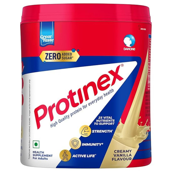 Protinex Health Supplement And Nutritional Protein Mix For Adults-(Creamy Vanilla, 400 Gms, Jar) with 25 Vital Nutrients to Support Strength, Immunity & Active Life