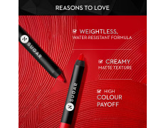 SUGAR Cosmetics Matte as Hell Crayon Lipsticks for Women | Lasts Up To 8+ Hours | Lip Crayon with Sharpener | 2.8gm - 16 Claire Underwood