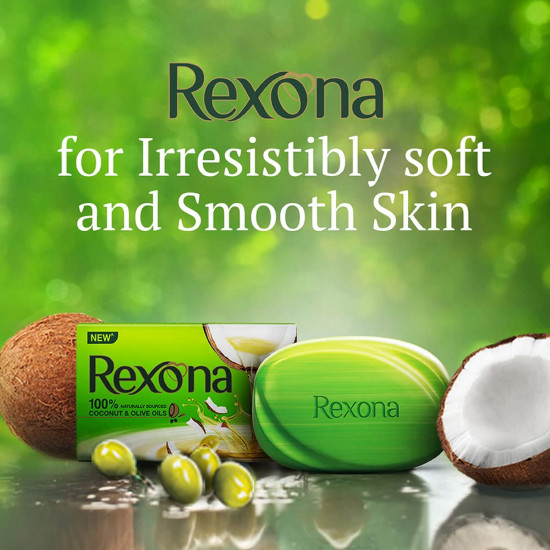 Rexona Coconut and Olive Oil Soap, 100g (Pack of 4)