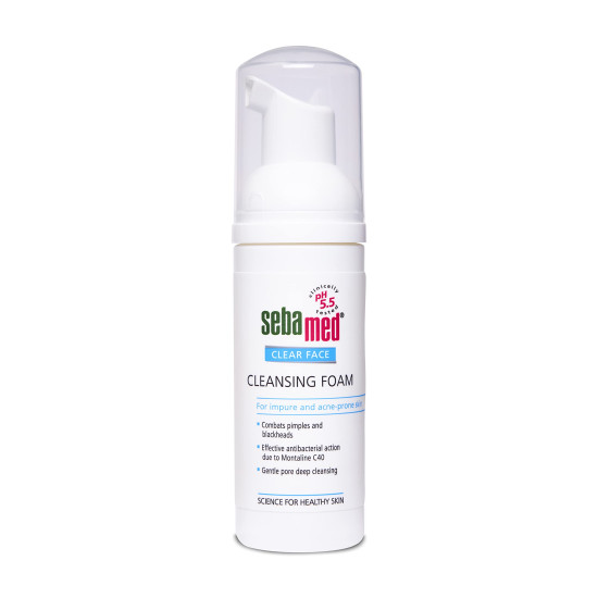 Sebamed Clear Face Cleansing Foam for Acne prone Skin 50 ml I pH 5.5 I Gentle, Effective hydrating cleanser for pimples | Face wash |men & womenl Oil Free l Clinically proven l Toxin free