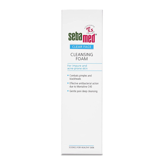 Sebamed Clear Face Cleansing Foam for Acne prone Skin 50 ml I pH 5.5 I Gentle, Effective hydrating cleanser for pimples | Face wash |men & womenl Oil Free l Clinically proven l Toxin free