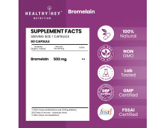 HealthyHey Nutrition Bromelain Digestive Enzyme- High Concentrate -60 Veg. Capsules (Pack of 1)