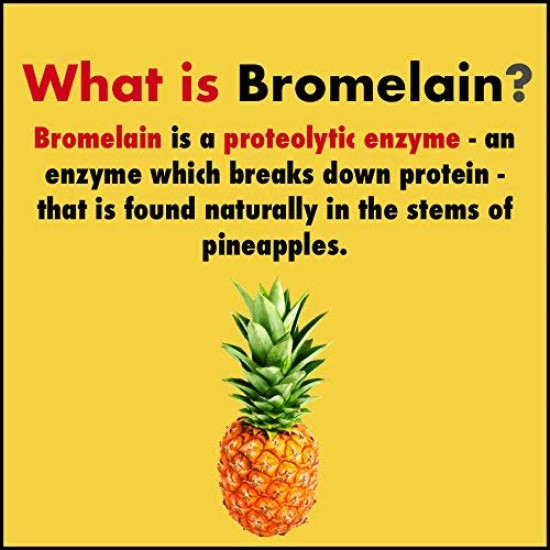 HealthyHey Nutrition Bromelain Digestive Enzyme- High Concentrate -60 Veg. Capsules (Pack of 1)
