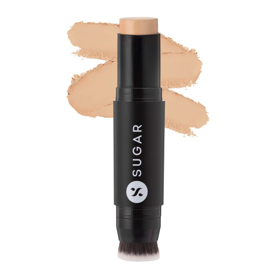 SUGAR Cosmetics Ace Of Face Foundation Stick With In-Built Brush | Lasts 24Hrs | Waterproof & Full Coverage | Panstick | 12Gm - 30 Chococcino (Medium, Warm Undertone) - Matte, All Skin Type