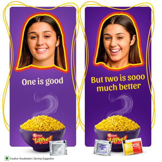 Sunfeast YiPPee! Mood Masala, Instant Noodles (Pack of 4), 270g​ / 280g (Weight May Vary)