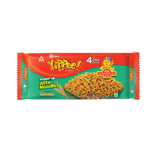 Sunfeast Yippee! Power Up Atta Noodles, Instant Noodles, No Artificial Flavours(Pack Of 4), 280 grams