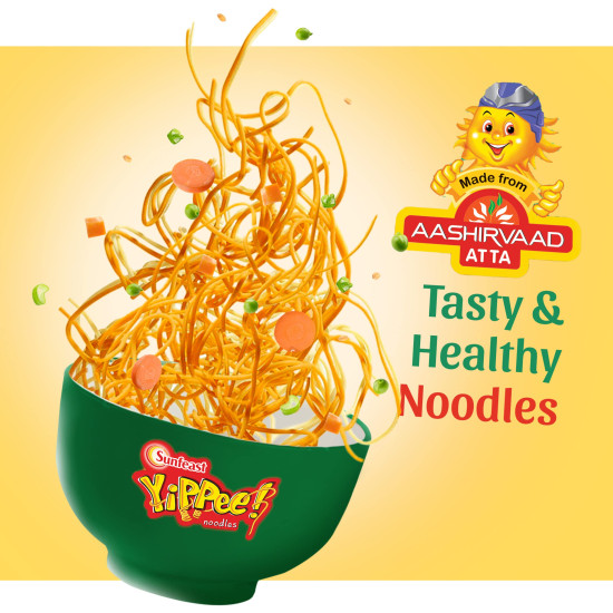 Sunfeast Yippee! Power Up Atta Noodles, Instant Noodles, No Artificial Flavours(Pack Of 4), 280 grams