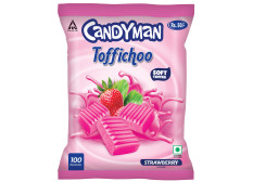 Candyman Toffichoo, Strawberry - 100 Soft Toffees for In-home Serves, 240g
