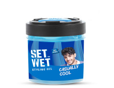 Set Wet Styling Hair Gel for Men - Casually Cool, 250gm | Medium Hold, High Shine | For Medium to Long Hair |No Alcohol, No Sulphate
