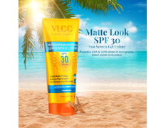 VLCC Matte Look Spf 30 PA ++ Sunscreen Gel Crème - 100g + 25g Extra - Helps Depigmentation, Non-Greasy Tinted Matte Formula with Broad Spectrum Protection.