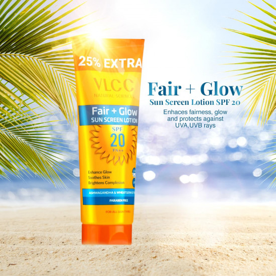 VLCC Fair Glow Sunscreen Lotion SPF 20 - 1.08 Pounds Solid