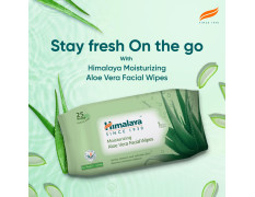 Himalaya Moisturising Aloe Vera Facial Wipes, 25 Count