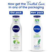 NIVEA Aloe Hydration Body Lotion 200 ml| 48 H Moisturization | Refreshing Hydration | Non Sticky Feel | With Goodness of Aloe Vera For Instant Hydration In Summer | For Men & Women