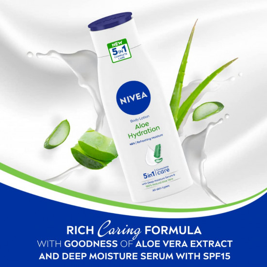 NIVEA Aloe Hydration Body Lotion 200 ml| 48 H Moisturization | Refreshing Hydration | Non Sticky Feel | With Goodness of Aloe Vera For Instant Hydration In Summer | For Men & Women