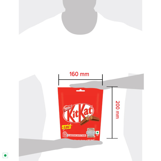 Nestle Kitkat 2 Finger Wafer Bar Sharebag, 8 Units - 15.4 g each|123.2 g (Weight may vary upwards)