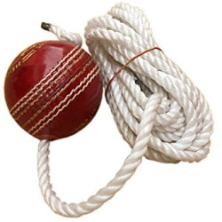TIMA Leather Cricket Shot Practice Hanging Ball, String Cricket Ball and Knocking Cricket Ball with Rope (Multi-Color) (Pack of 1)