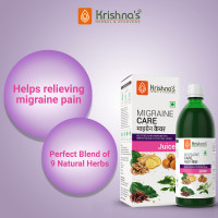 KRISHNA'S HERBAL & AYURVEDA Migraine Care Juice - 500 ml | (Pack of 1) | Natural Migraine Reliever | Perfect Blend of Sonth, Pippali, Ajmod & 6 other herbs KRISHNA'S HERBAL & AYURVEDA Migraine Care Juice - 500 ml | (Pack of 1) | Natural Migraine Reliever | Perfect Blend of Sonth, Pippali, Ajmod & 6 other herbs