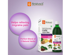 KRISHNA'S HERBAL & AYURVEDA Migraine Care Juice - 500 ml | (Pack of 1) | Natural Migraine Reliever | Perfect Blend of Sonth, Pippali, Ajmod & 6 other herbs