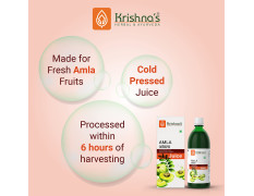 Krishna's Amla Juice - 1000 ml | Fresh cold pressed Amla Juice | Helps Boosts Skin and Hair Health | Helps Detox | Rich in Vitamin C | Natural Immunity Booster