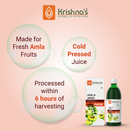 Krishna's Amla Juice - 1000 ml | Fresh cold pressed Amla Juice | Helps Boosts Skin and Hair Health | Helps Detox | Rich in Vitamin C | Natural Immunity Booster