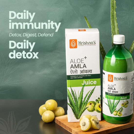Krishna's Aloe Vera Amla Mix Juice - 1000 ml | A Perfect Mix for Healthy Skin Krishna's Aloe Vera Amla Mix Juice - 1000 ml | A Perfect Mix for Healthy Skin