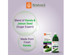 Krishna's Karela Jamun Mix Juice - 1000 ml | Fresh Karela & Jamun Seed | Ayurevedic Formulation to maintain Sugar Level | Enriched with Vitamin C - Vitamin A| Sugar free Juice with No Added Color or Flavour