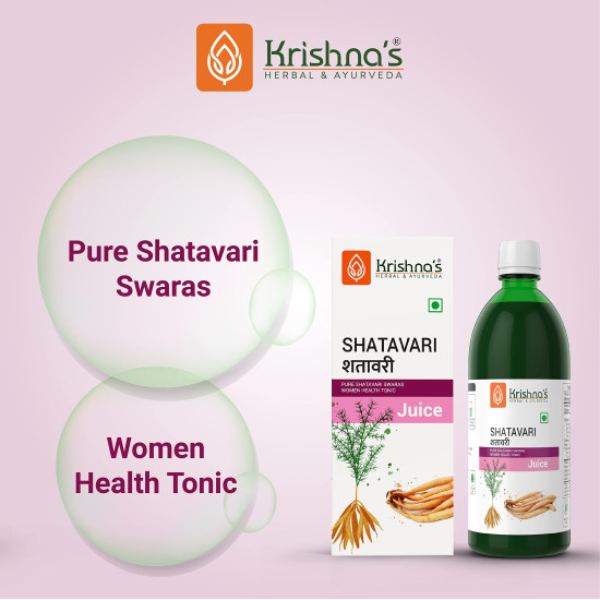 Krishna's Shatavari Juice 500 ml | Helps in Strength and Lactation in women | Rejuvenative for Vata and Pitta