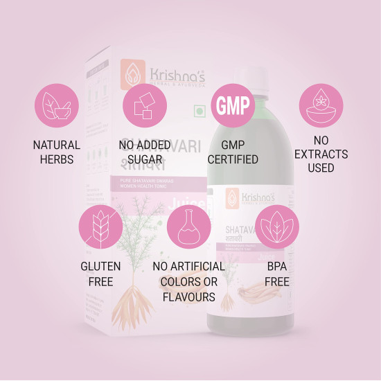 Krishna's Shatavari Juice 500 ml | Helps in Strength and Lactation in women | Rejuvenative for Vata and Pitta