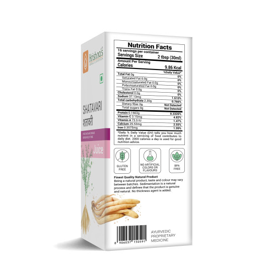 Krishna's Shatavari Juice 500 ml | Helps in Strength and Lactation in women | Rejuvenative for Vata and Pitta
